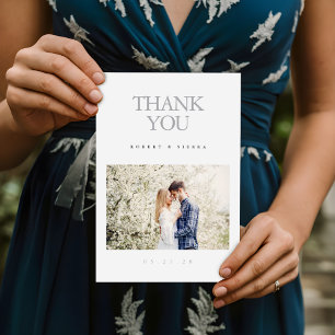 Moderne, elegante Hochzeit des Personalisierten Fo Dankeskarte