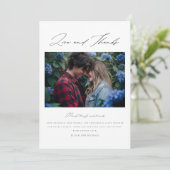 Moderne, elegante Hochzeit des Personalisierten Fo Dankeskarte (Stehend Vorderseite)