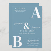 Moderne Elegante Hochzeit Einladung (Vorne/Hinten)