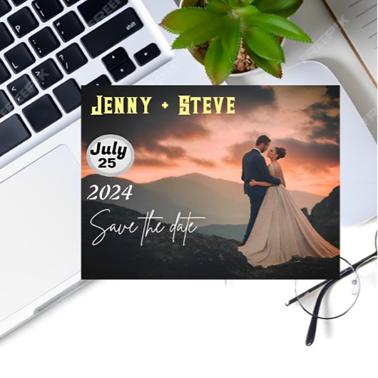 Moderne Elegante Hochzeit Einladung Postkarte