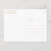 Moderne, elegante Hochzeit Einladungspostkarte (Rückseite)