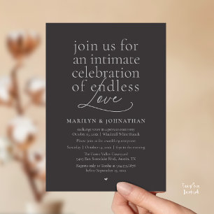 Moderne elegante Hochzeit, Endlose Liebe, Empfang Einladung