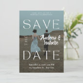 Moderne Elegante Hochzeit für einen Urlaub Save The Date (Stehend Vorderseite)