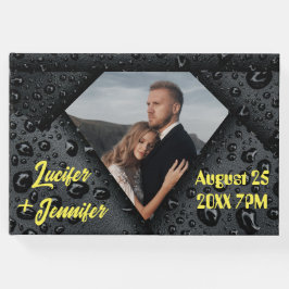 Moderne elegante Hochzeit Golden Diamant Gästebuch