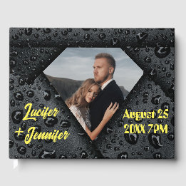 Moderne elegante Hochzeit Golden Diamant Gästebuch