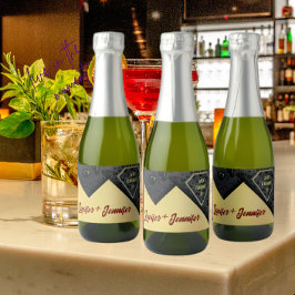 Moderne elegante Hochzeit Golden Diamant Schaumweinetikett