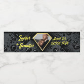 Moderne elegante Hochzeit Golden Diamant Wasserflaschenetikett (Einzelnes Label)