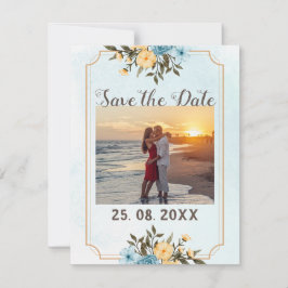 Moderne elegante Hochzeit im Foto Save The Date