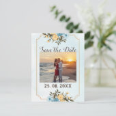 Moderne elegante Hochzeit im Foto Save The Date (Stehend Vorderseite)