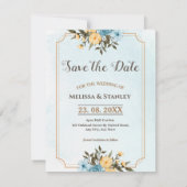 Moderne elegante Hochzeit im Foto Save The Date (Rückseite)