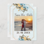 Moderne elegante Hochzeit im Foto Save The Date (Vorne/Hinten)