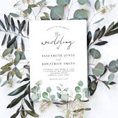 Moderne elegante Hochzeit im Grünen Einladung