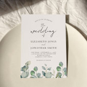 Moderne elegante Hochzeit im Grünen Einladung