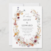 Moderne Elegante Hochzeit im Herbst Flora Rustic B Einladung (Vorderseite)