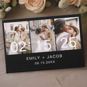 Moderne elegante Hochzeit im Minimalistischen Foto Gästebuch