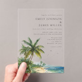 Moderne elegante Hochzeit im tropischen Wasser Acryleinladungen (Insitu (Handheld))