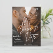 Moderne Elegante Hochzeit im Wasser Save The Date (Stehend Vorderseite)