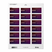 Moderne, elegante Hochzeit in Burgund und Rosa Adressaufkleber (Vorne)