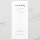 Moderne elegante Hochzeit | Minimale Skript-Zeremo Programm (Rückseite)