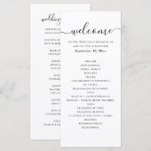 Moderne elegante Hochzeit | Minimale Skript-Zeremo Programm (Vorne/Hinten)