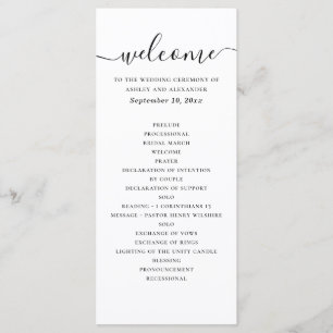 Moderne elegante Hochzeit Minimale Zeremonie nac Programm