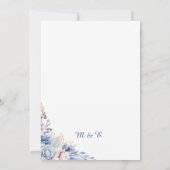 Moderne elegante Hochzeit mit Blauen Wasserfarben Einladung (Rückseite)