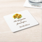 Moderne elegante Hochzeit mit Boho Sonnenblumen Rechteckiger Pappuntersetzer (angewinkelt)