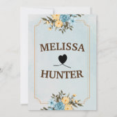 Moderne elegante Hochzeit mit Flora und Fauna Einladung (Rückseite)