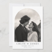 Moderne, elegante Hochzeit mit Foto Dankeskarte (Vorderseite)