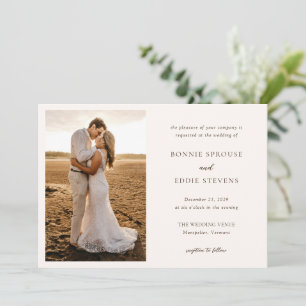 Moderne elegante Hochzeit mit Foto Einladung