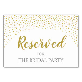 Moderne, elegante Hochzeit mit Gold Confetti vorbe Tischnummer