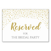 Moderne, elegante Hochzeit mit Gold Confetti vorbe Tischnummer (Rückseite)