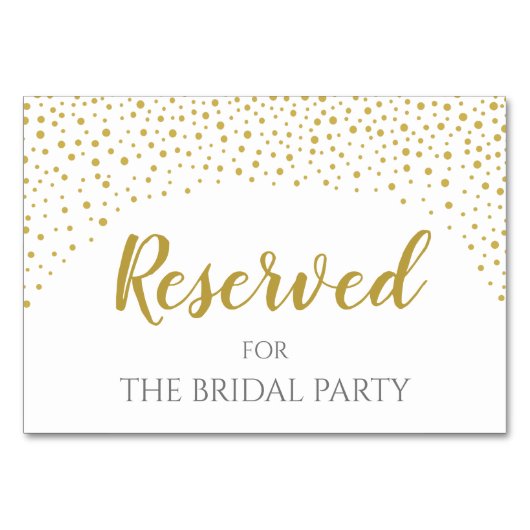 Moderne, elegante Hochzeit mit Gold Confetti vorbe Tischnummer (Vorderseite)