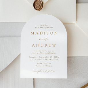 Moderne elegante Hochzeit mit Goldenen Drehbuch Einladung