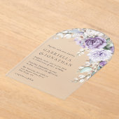 Moderne elegante Hochzeit mit Lila Wasser Acryleinladungen (Ablage )