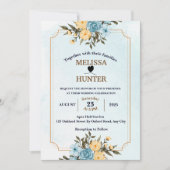 Moderne elegante Hochzeit mit weißer Flora Einladung (Vorderseite)