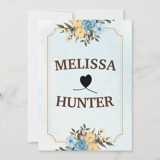 Moderne elegante Hochzeit mit weißer Flora Einladung (Rückseite)