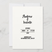 Moderne, elegante Hochzeit rettet die Termine Save The Date (Rückseite)