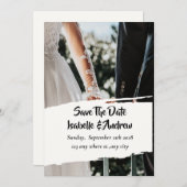 Moderne, elegante Hochzeit rettet die Termine Save The Date (Vorne/Hinten)