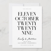 Moderne elegante Hochzeit Save The Date (Vorderseite)