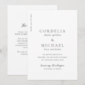 Moderne elegante Hochzeit Save The Date (Vorne/Hinten)