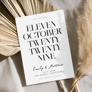 Moderne elegante Hochzeit Save The Date