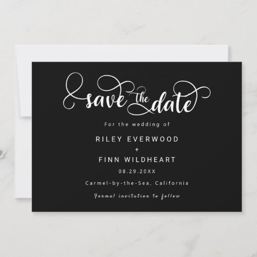 Moderne Elegante Hochzeit Save the Date (Vorderseite)
