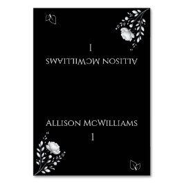 Moderne Elegante Hochzeit Schwarz-Weiß Vegetarier Tischnummer