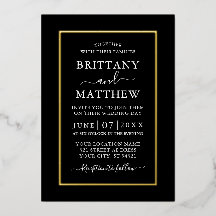 Moderne Elegante Hochzeit Schwarz-weißer Goldschmi