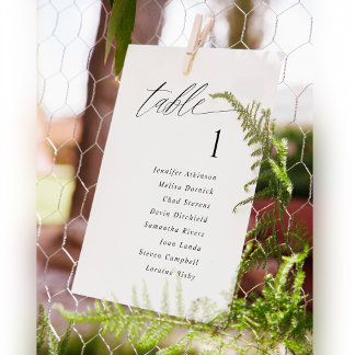 Moderne elegante Hochzeit Sitzplan Schild Karten