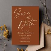 Moderne, elegante Hochzeit Terracotta Einladung