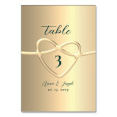 Moderne Elegante Hochzeit Tischnummer (Rückseite)