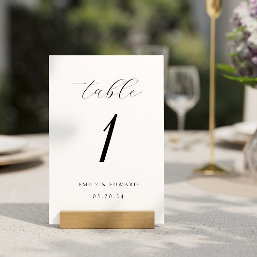 Moderne elegante Hochzeit Tischnummer