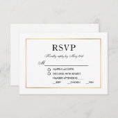 Moderne Elegante Hochzeit UAWG Black & White m RSVP Karte (Vorne/Hinten)